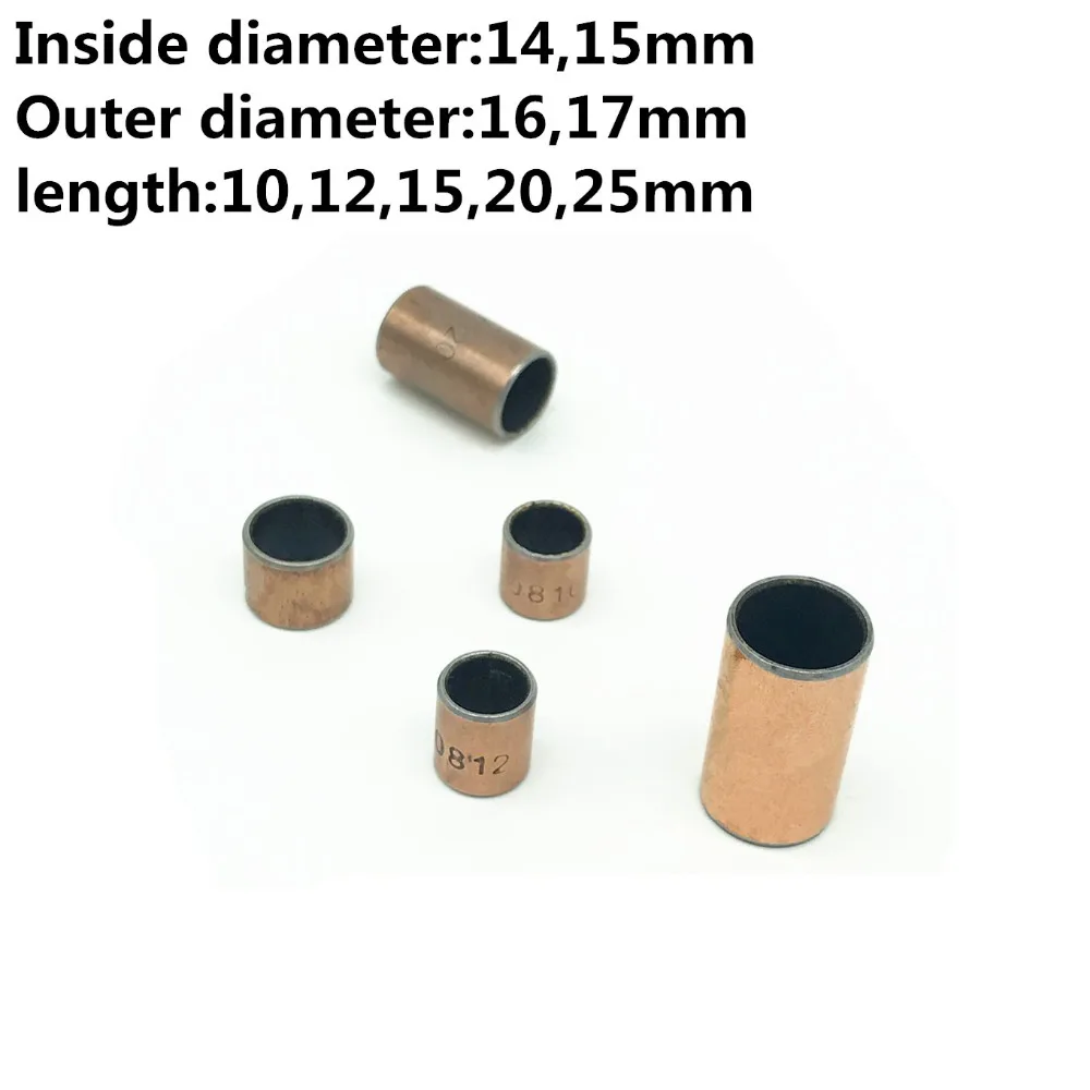 Diamètre intérieur de 14 15 mm 10 pièces | Tube de roulement Composite auto-lubrifiant, douille de douille SF1 manche en cuivre, douille d'oillage