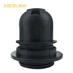 Ascelina 10 pçs/lote e27 suporte da lâmpada preto base da lâmpada do vintage led montagem e27 soquete acessórios da lâmpada lustre base soquete da lâmpada