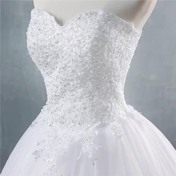 ZJ9147 Customized 2024 White Ivory Sweetheart Sequins and Beads Wedding Dresses For Brides Plus Size Princess Bridal Size 2-26W