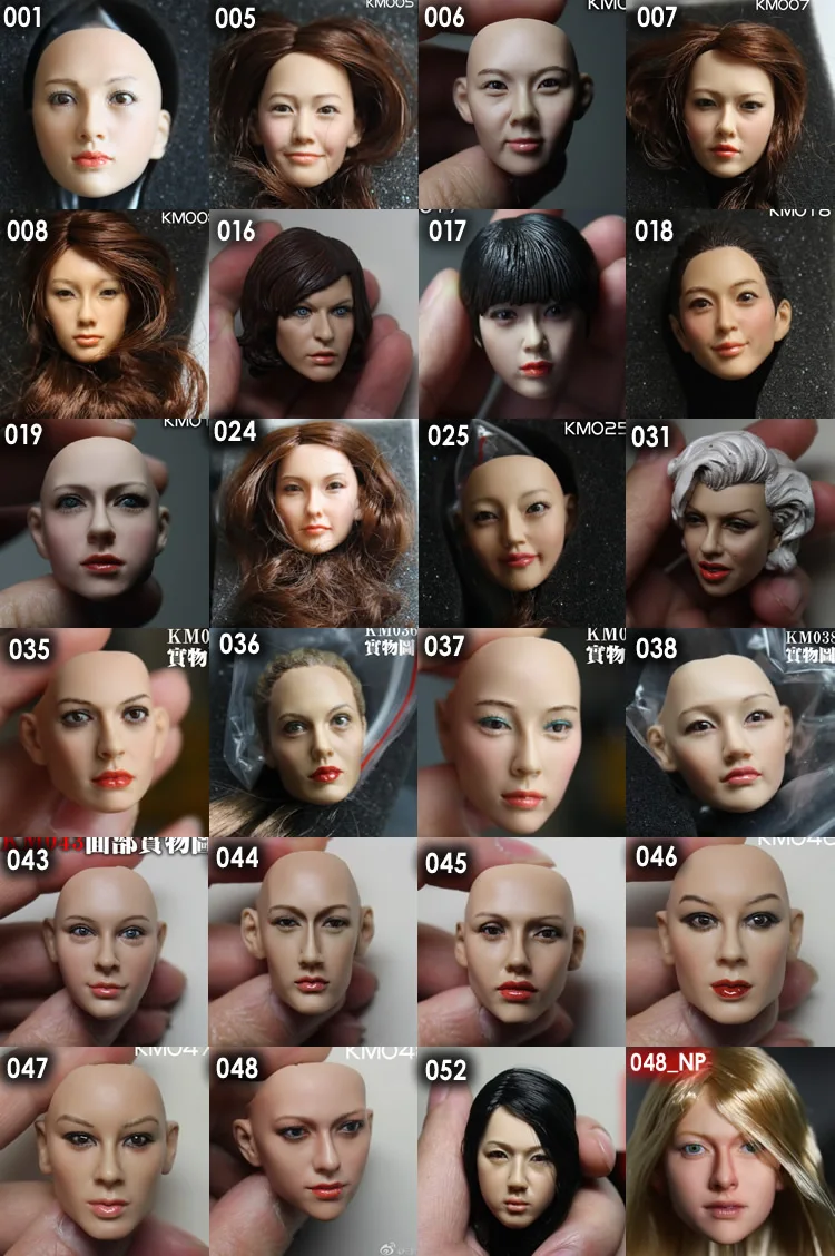 1/6 scale female head shape for 12