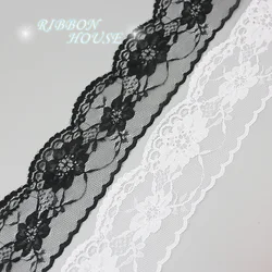 (10 yards/roll) 65mm Black White lace fabric Webbing Decoration packing Material