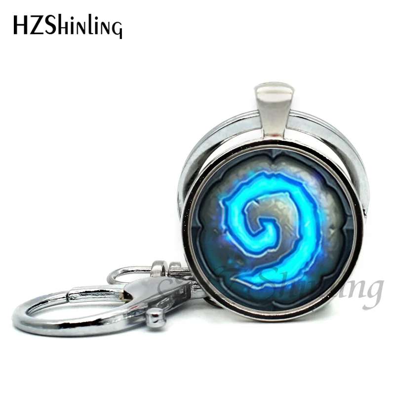 2017 New Fashion Wow Pendant World of Warcraft Key Chain Glass Dome Warcraft Keyring Gifts for Friend Game Player