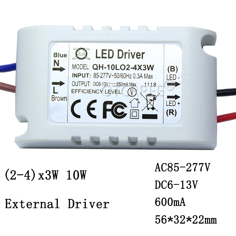 High PF Constant Current LED Driver 600mA 3W 10W 20W 30W 40W 50W 60W1-2x3w 6-10x3w 10-18x3w 18-30x3W Lamp Lighting Transformers