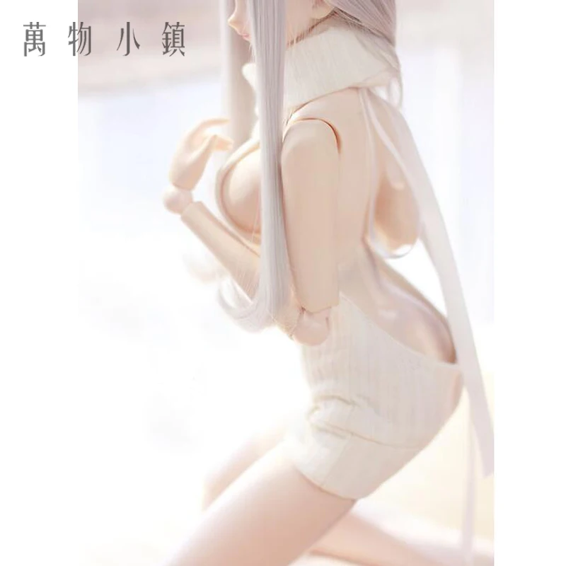 

Accept custom NEW Sexy white Backless High Collar Sweater T-shirt 1/3 1/4 Boys girls bjd Clothes