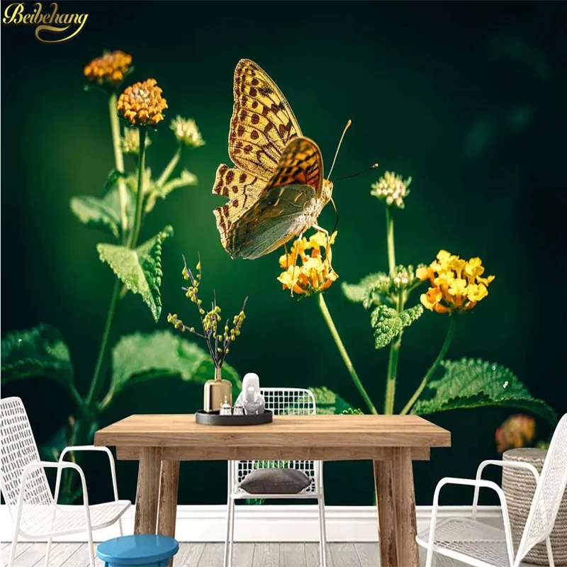 

beibehang Custom wallpaper mural 3D naked eye butterfly flower mural background wall papers home decor papel de parede