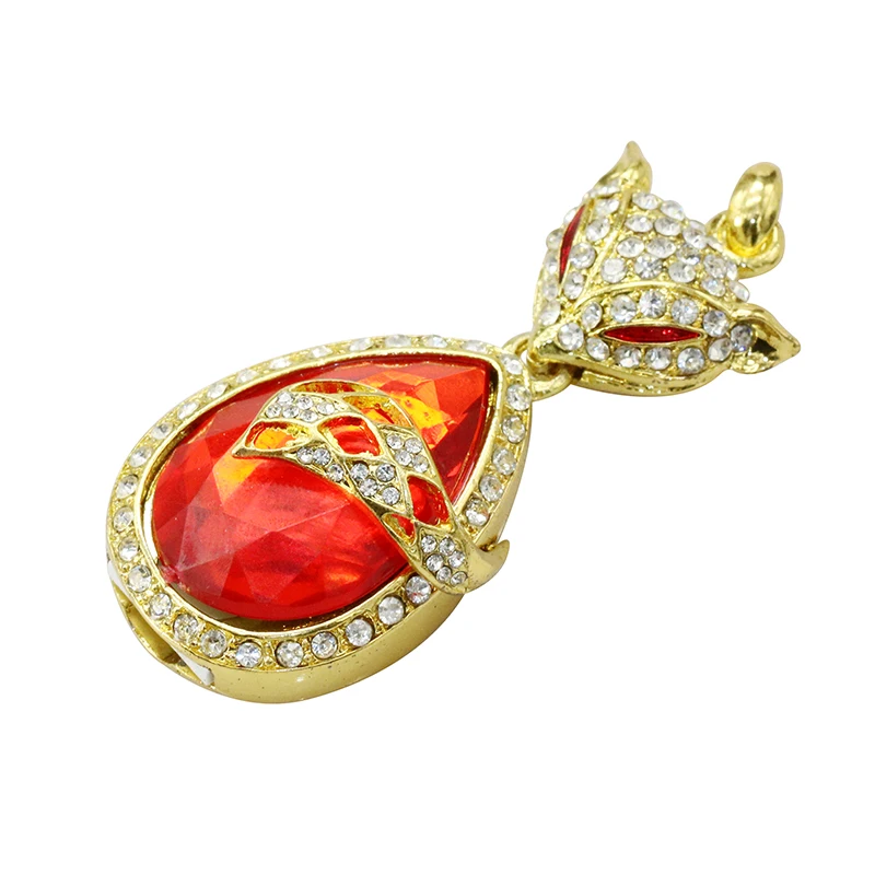 Tinh Thể Động Vật Cáo Cát USB Đèn LED Ngón Tay Cái Dính Ổ Đĩa Flash 4GB 8GB 16GB 32GB 64GB Trang Sức Vòng Cổ Bút Quà Tặng