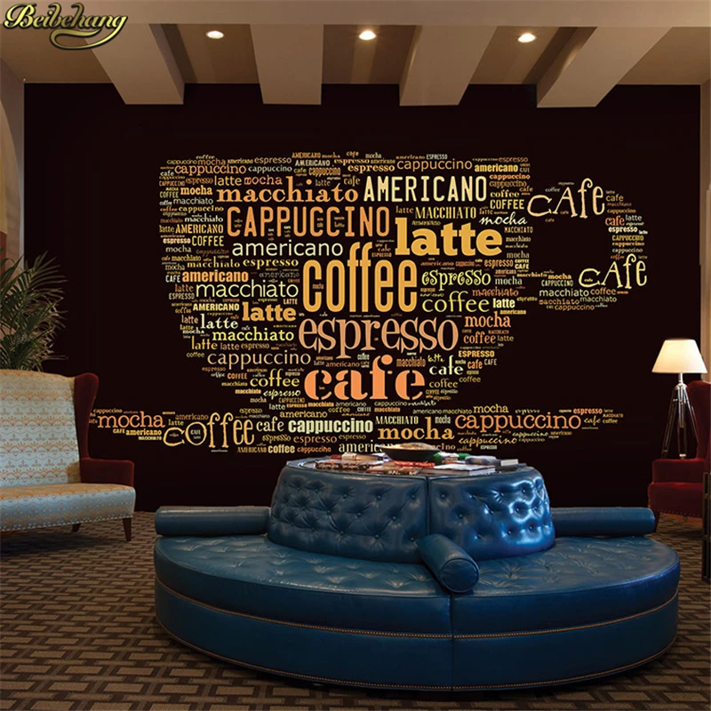 

beibehang papel de parede Continental casual cafe seamless alphabetical large mural background wallpaper themed bar restaurant