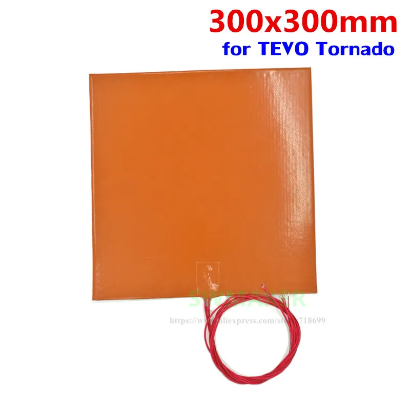 

110V/220V 500W Silicone heating pad heater 300x300mm 12" X 12" for DIY Reprap TEVO Tornado 3D Printer Heated Bed