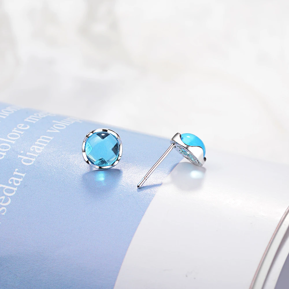 New Arrival 925 silver needle Mermaid Bubble Tears Stud Earrings For Women Fashion Light Blue Crystal Earring Boucle D\'oreille