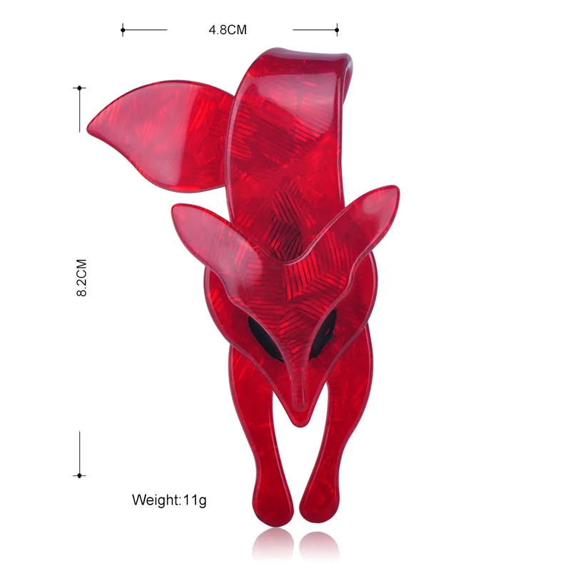 Madrry Red Fox Brooch Acrylic Jewelry Brooches Backpack Shirt Decoration Handmade Acetate Fiber Animal Pin Environmental Corsage