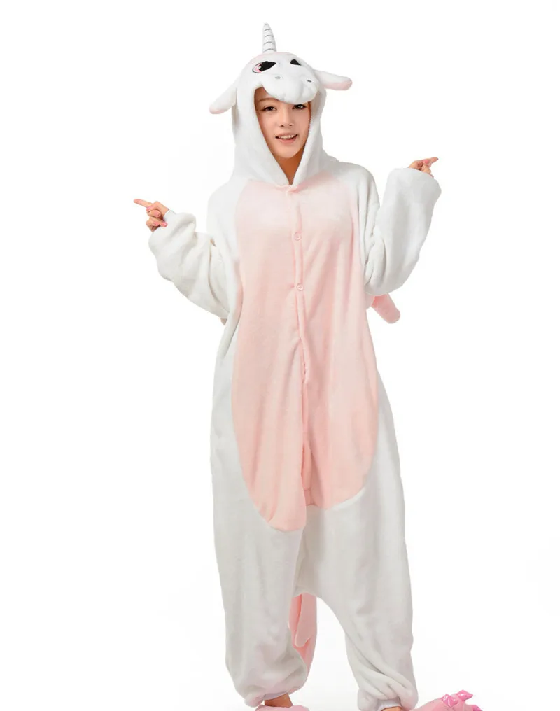 Wholesale Cartoon Animal Unicorn Pony Onesies Onesie Pajamas  Jumpsuit  Hoodies Sleepwear  for Adults for Halloween