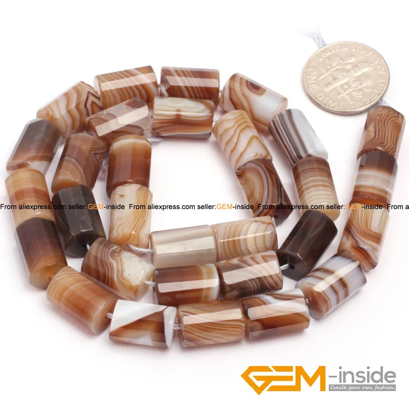 Botswana Agates Column Tube Faceted Agates Beads Natural Stone Beads For Jewelry Making Strand 15 Inches Hot Item Free Shipping