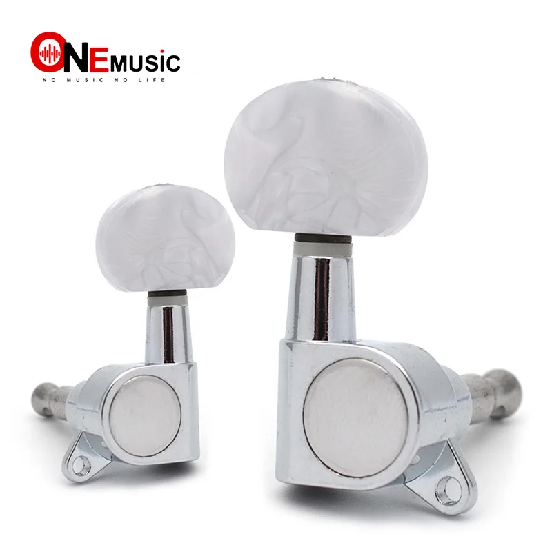 Chrome Oval Shape Left and right hand Guitar Tuning Pegs keys Tuners Machine Head for Electric Guitar