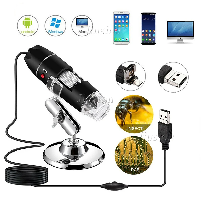 1600X 8 LED Digital USB Handheld Microscope Mini Camera Endoscope Camcorder Magnifier Electronic Stereo Microscopio Micro Cam