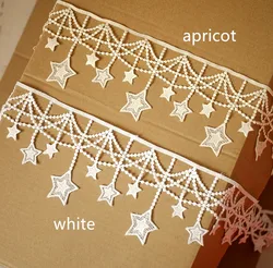 10.5cm Wide Stars white Tassels Lace Fringe Lace Trim Costume Home Textile Curtains Decor Trims Clothes Sewing Accessories