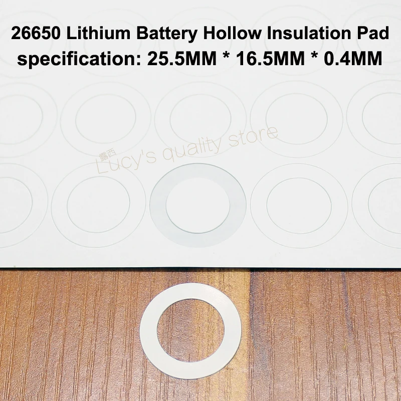 100 قطعة/الوحدة 26650 بطارية ليثيوم PET البلاستيك الإيجابية جوفاء شقة العزل طوقا 26700 سطح حصيرة ميسون جوفاء طوقا