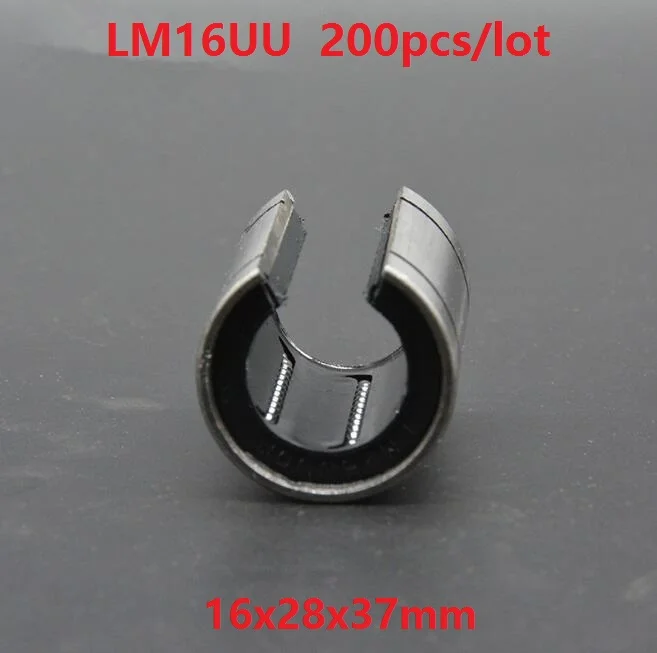 200pcs/lot LM16UUOP Open Type linear ball bearings linear motion bushing bearings CNC parts Linear Guide 16x28x37mm