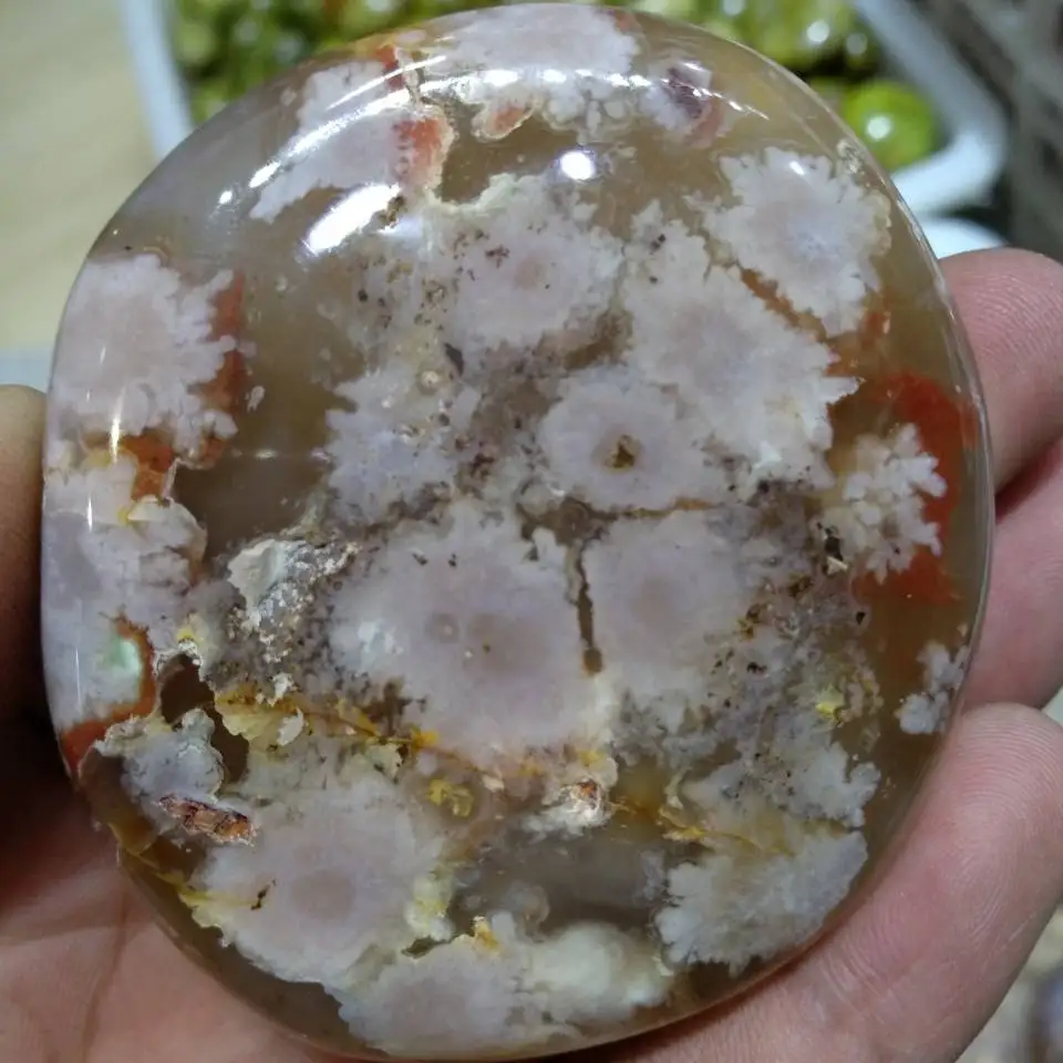 150g Natural Polished cherry blossom agate Crystal Madagascar