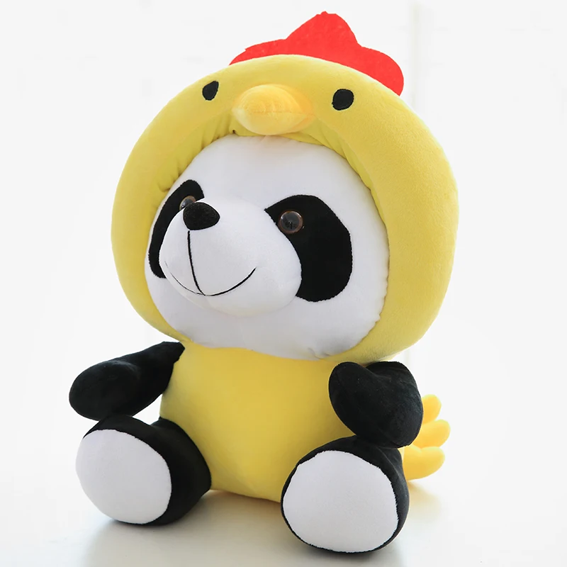 

new cute plush Zodiac panda toy cartoon yellow chicken panda doll gift about 35cm