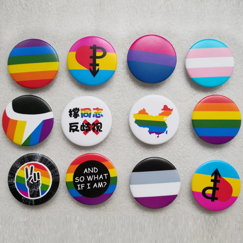 Transgender Pride Rainbow LGBT pins Gay Intersex Asexual Pride lapel pins Love is Bisexual Pansexual pins panromantic tin badge