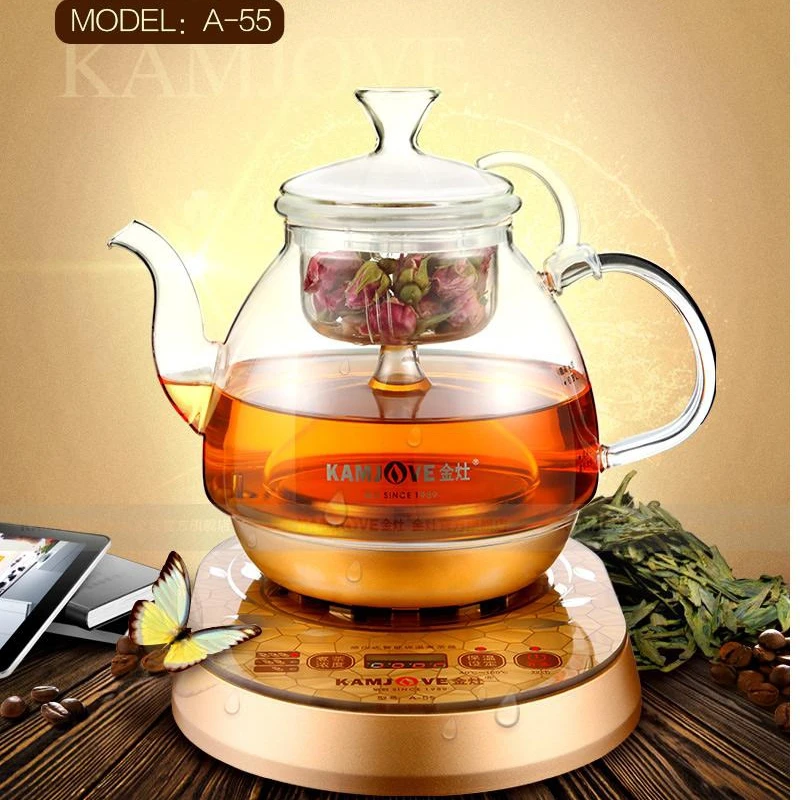 Electric Steam Tea Kettle Machine, Automatic Boiling Tea Glass Pot, Steaming Teapot