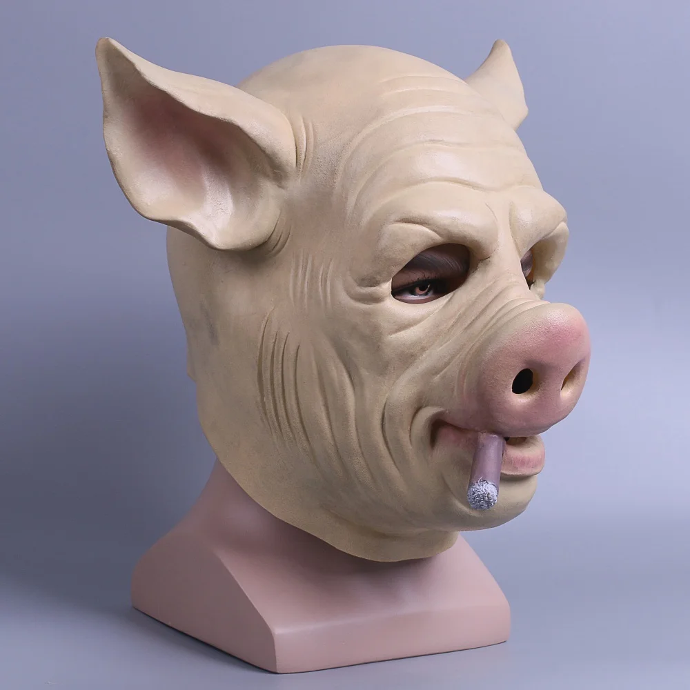 Game H1Z1: King of the Killing Cigar Pig Cosplay Head Mask Full Latex Adult Unisex Halloween Party Fancy Dress Sphere