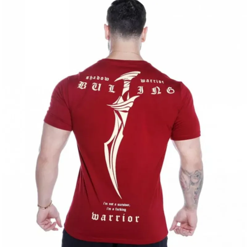 2024 New Summer gym T-shirt large-type brand Sports T-shirt Men shirt Bodybuilding Fitness printing Short Sleeve Running T-shirt