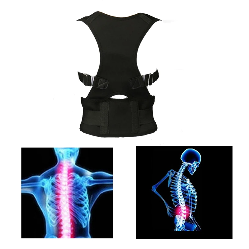 Adjustable Orthopedic Back Posture Support Braces Belt Corrector Posture Magentic Corrector de postura Shoulder Support Belt image 4