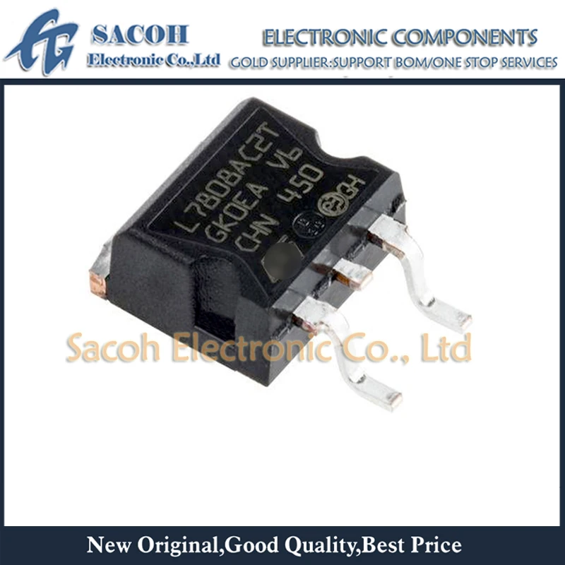 

New Original 10Pcs/Lot L7808ACD2T-TR L7808ACD2T L7808AC2T L7808CD2T L7808C2T TO-263 Precision 1A 8V Regulators