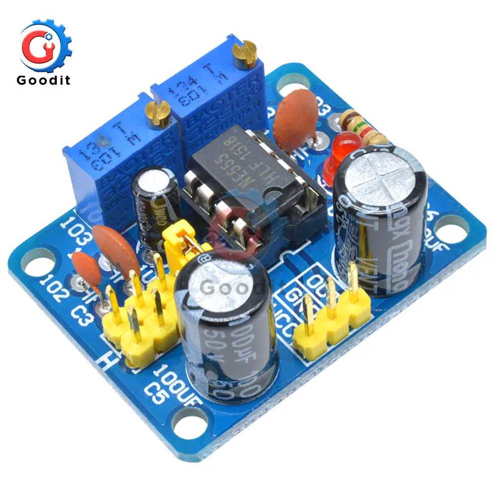 NE555 Pulse Frequency Duty Cycle Square Wave Rectangular Wave Signal Generator Adjustable 555 Board NE555P Module