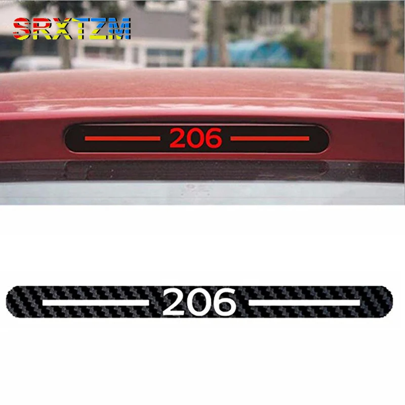 SRXTZM Car-styling Carbon Fiber Vinyl Sticker Car Styling Rear Brake Lights stickers For Peugeot 206 307