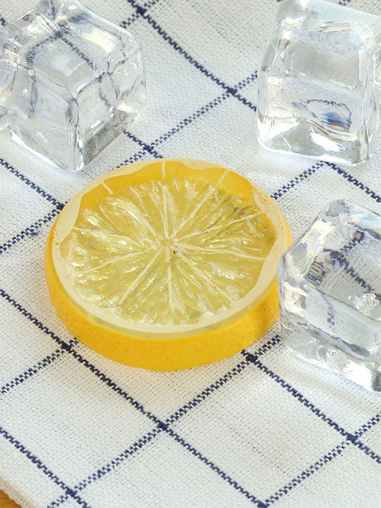 2ชิ้น/เซ็ตการถ่ายภาพฉากหลัง Props จำลองมะนาวและประดิษฐ์ก้อนน้ำแข็งสำหรับภาพพื้นหลังการถ่ายภาพเครื่องประดับรายการ