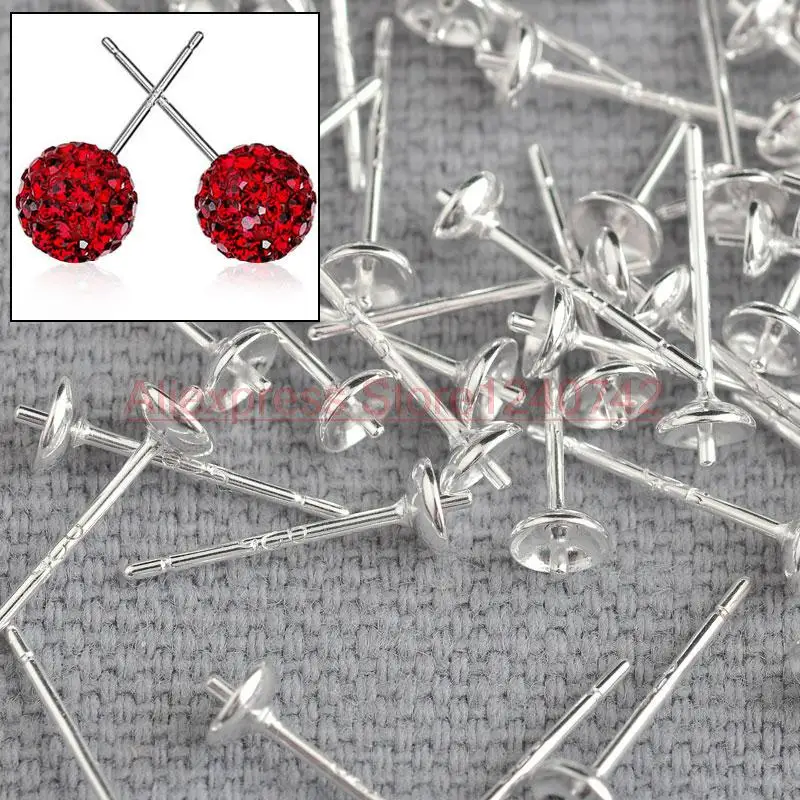 1000PCS Real 925 Sterling Silver  Jewelry Findings DIY Stud Earrings Post Pin DIY Jewelry for Women Best Bijoux Decoration