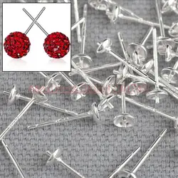 1000PCS Real 925 Sterling Silver  Jewelry Findings DIY Stud Earrings Post Pin DIY Jewelry for Women Best Bijoux Decoration