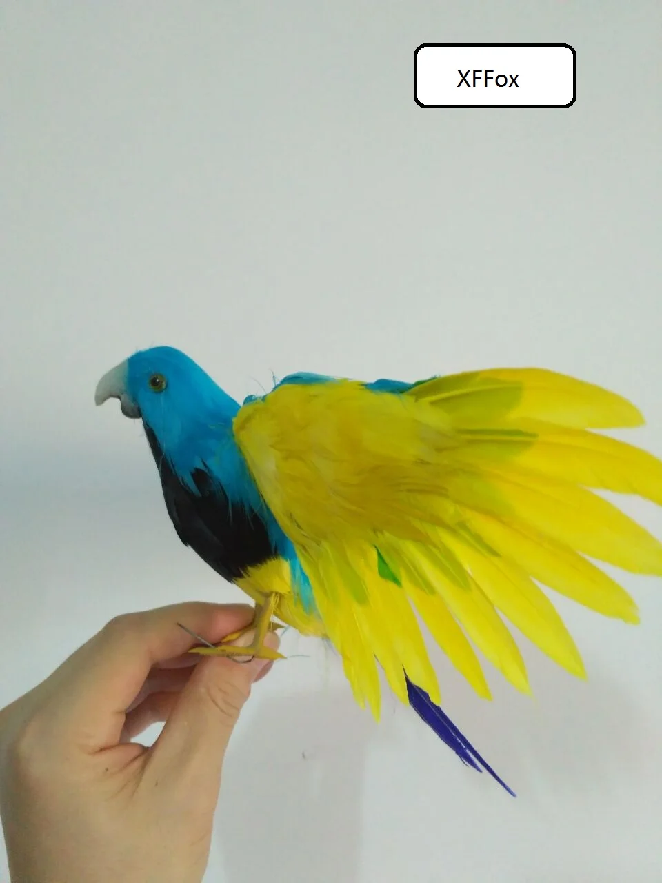 

real life blue&yellow parrot model foam&feather small simulation wings parrot bird gift about 20x30cm xf0240