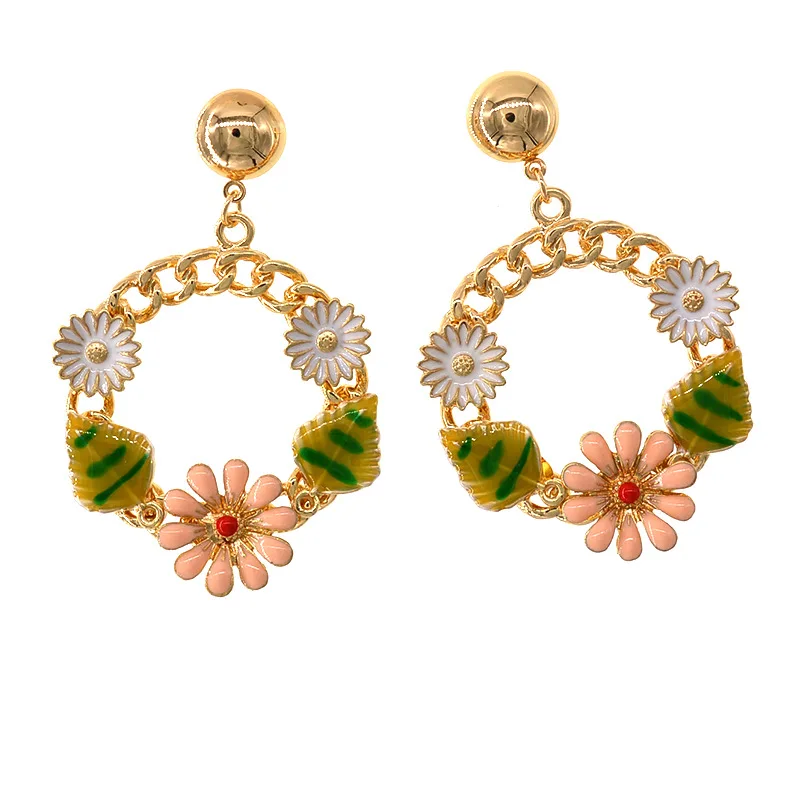 

Lovely Vintage circle long earrings woman fashion jewelry Pendientes mujer серьги женские boucle d’oreille femmes