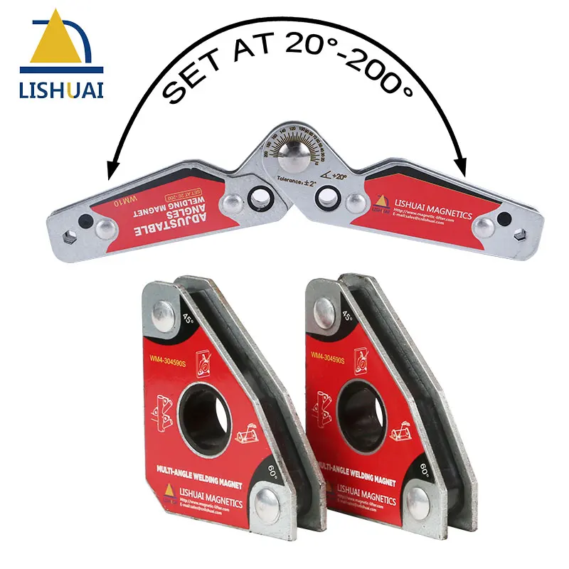 LISHUAI (3pcs/Pack) Mini Multi-angle Magnetic Holder+Small Size Adjustable Welding Magnet 20-200 degree Tools Set