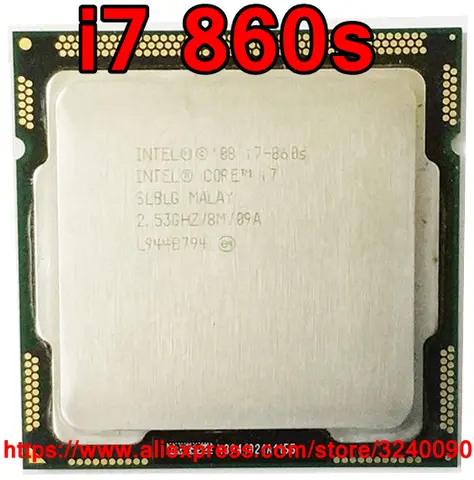 Original Intel Core i7 860s façades Core 2.53GHz LIncome 1156 8M Cache 82W i7-860s CPU de bureau livraison gratuite magazines edy ship out