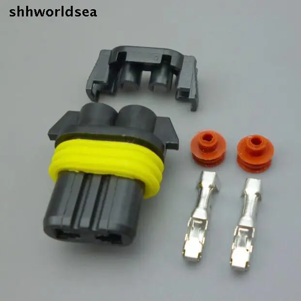 

shhworldsea 5/30/100set 2.8mm 9005 HB3 female plastic fog connector bulb socket hid DIY