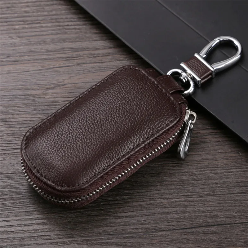 

BYCOBECY 2024 New Key Holder Wallet 100% Genuine Leather Men Key Holder Solid Key Wallet Keys Organizer Bag Car Keys Housekeeper