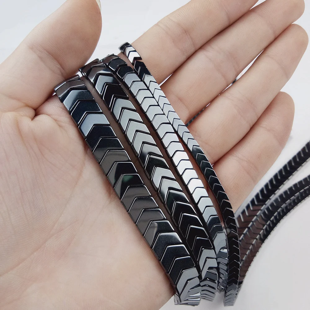 V Triangle Arrows Natural Black Hematite Beads 4 6 8 10mm Loose Beads For Jewelry Necklace Bracelet Earring Pendant Making DIY