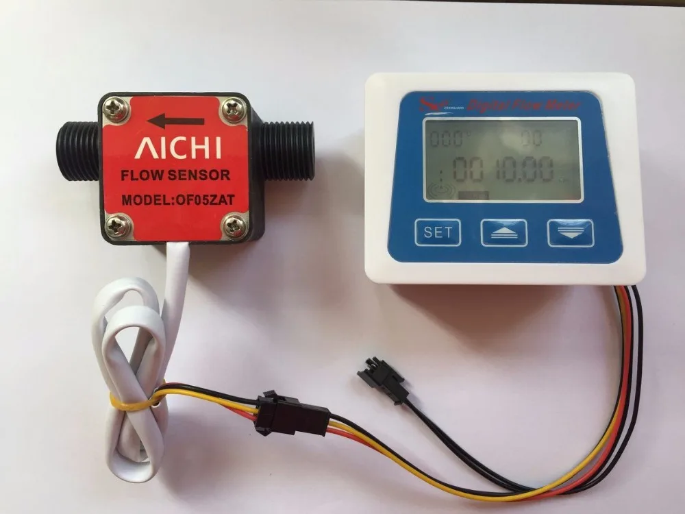 Digital Flow Meter+Aichi Oval Gear Flow Meter Sensor For Measuring Diesel Gasoline Solene Benzine Petrol Oil Milk