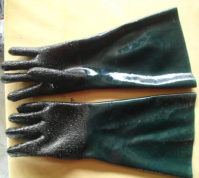 Gants de sablage en caoutchouc PVC, longueur 48cm