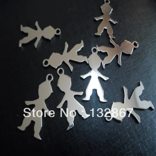 

Lot 10pcs BABY BOYS charms stainless steel pendant necklace Jewelry finding for DIY High polished accessories