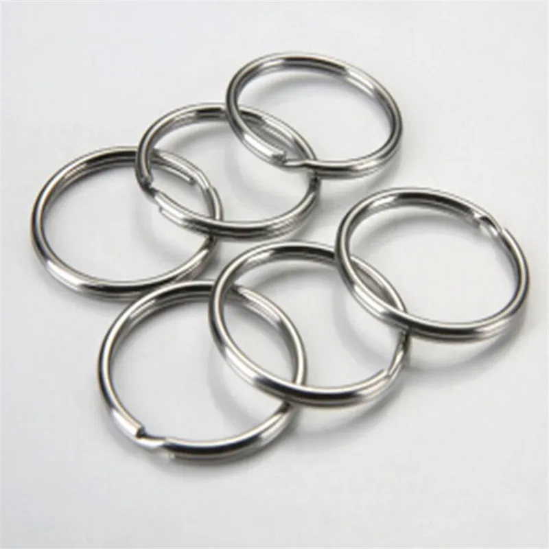 50pcs 12/15/20/25/28/32/38mm Keychain Carabiner Key Ring Fob Finding Fit DIY Pompon Pendant Keyring Accessories Making Supplies