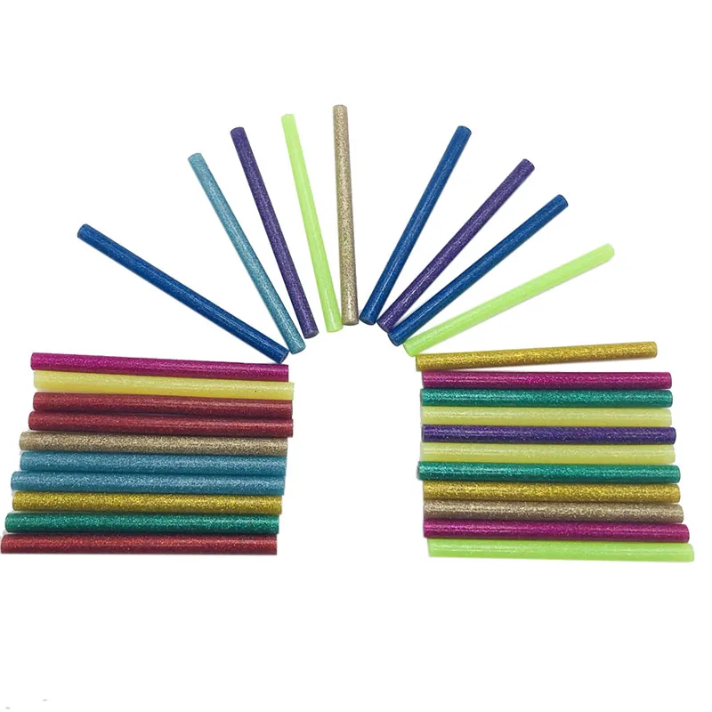 30Pcs/set Colored Hot Melt Glue Sticks 7mm Adhesive Assorted Glitter Glue Sticks Professional For Electric Glue Gun Craft Repair
