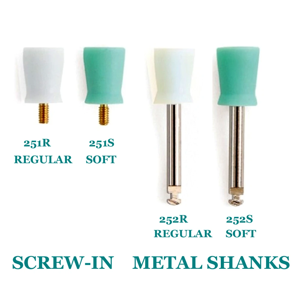 50 Pezzi Forniture Dentali Monouso Prophy Tazze di Precisione, Regolare e Morbida, Screw-in e Metallo Shanks