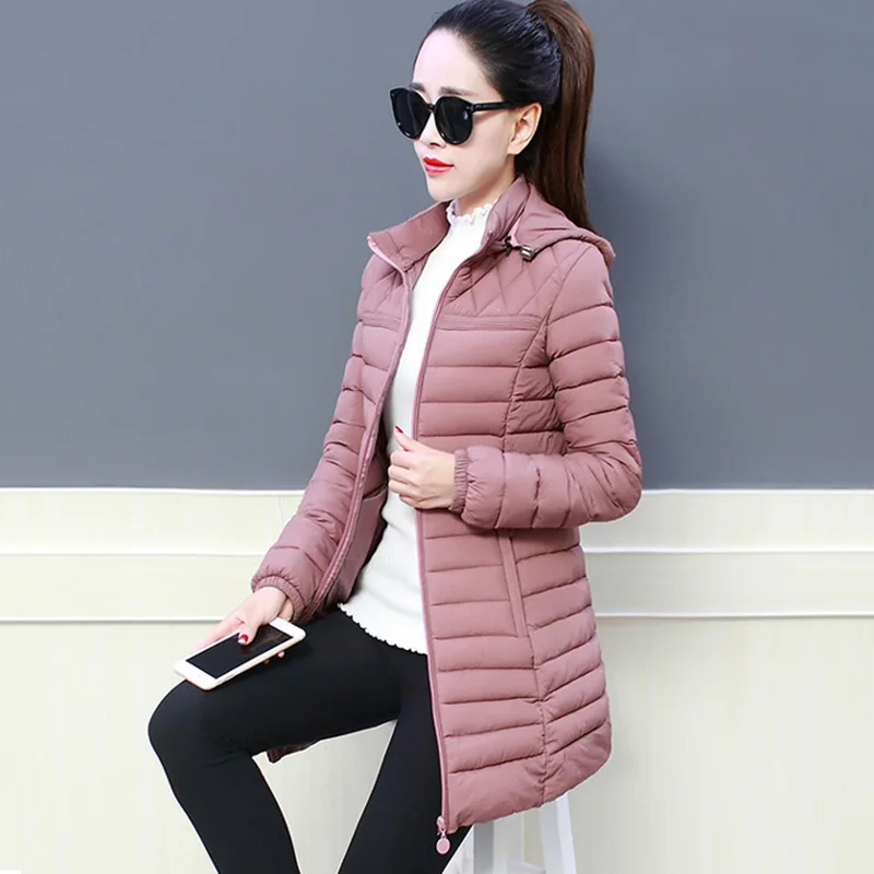 winter jacket women 2024 female coat Hooded Slim Outwear woman long parka  Cotton Padded