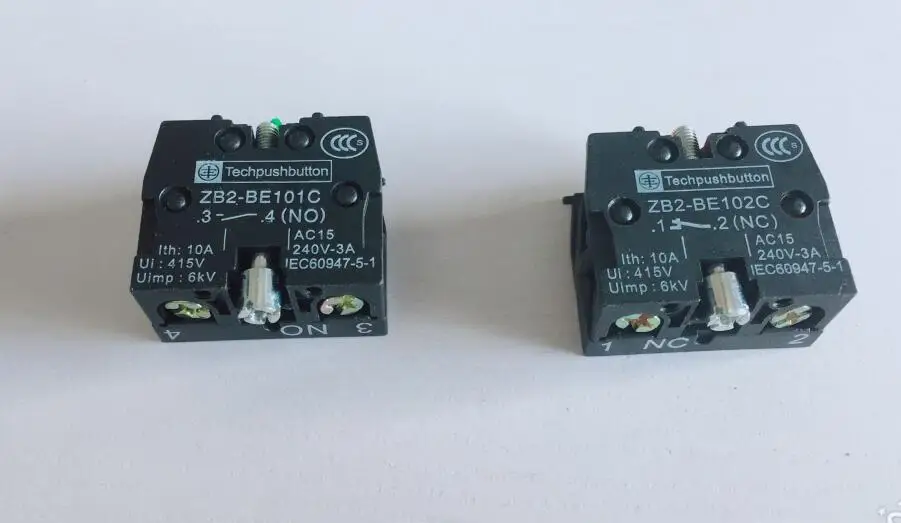 10 stks ZB2-BE101C GEEN ZB2-BE102C NC Contact Block Vervangt 10A 400 V