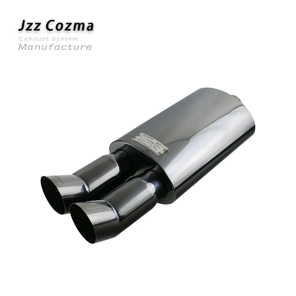 JZZ 2.5'' Car Exhaust Tip Stainless Steel 201 Black Muffler For Car Performance Enable Great Sound Straight-Through 3'' Dual Out